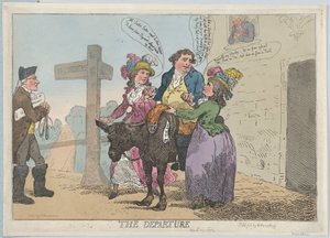出発、1784 年 4 月 29 日、1784 年 4 月 29 日。 作： Thomas Rowlandson