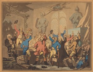 ディナー、1787年。 作： Thomas Rowlandson