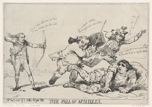 アキレスの陥落、1785 年 1 月 7 日、1785 年 1 月 7 日。 作： Thomas Rowlandson