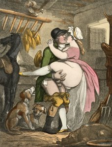 The Farmer and the Milkmaid、1808-17（アクアチント） 作： Thomas Rowlandson
