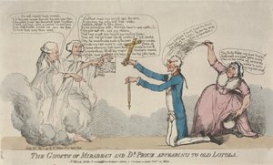 ミラボーとプライス博士の亡霊が老ロヨラの前に現れる 作： Thomas Rowlandson