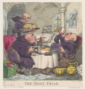聖なる修道士、1807 年 5 月 6 日、1807 年 5 月 6 日。 作： Thomas Rowlandson