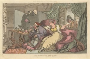 The Honey Moon The English Dance of Death、プレート 13、1814 年 8 月 1 日。 作： Thomas Rowlandson