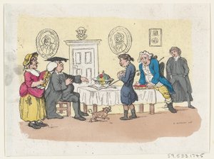 家族の希望 - 大学への入学、カリフォルニア州。 1803年頃。 1803年。 作： Thomas Rowlandson