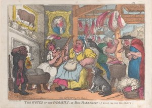 家族の希望、または休暇中の自宅でのミス・マロウファット、1809-13.、1809-13。 作： Thomas Rowlandson