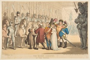 1800年1月1日、塔の中の馬の武器庫。 作： Thomas Rowlandson