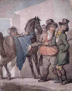 ホースディール（ペン、水彩、鉛筆、紙） 作： Thomas Rowlandson