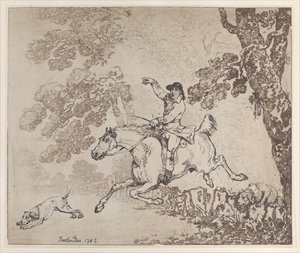 ハンツマン、1785年、1785年。 作： Thomas Rowlandson