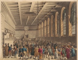 カスタム・ハウスのロング・ルーム 作： Thomas Rowlandson