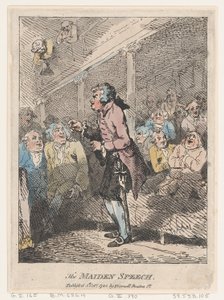 乙女のスピーチ、1785 年 10 月 5 日、1785 年 10 月 5 日。 作： Thomas Rowlandson