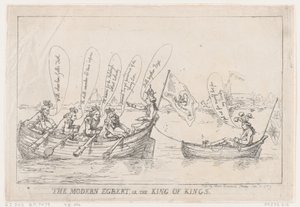 現代のエグバート、または王の王、1789 年 1 月 8 日、1789 年 1 月 8 日。 作： Thomas Rowlandson