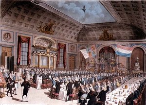City of London Tavernで開催されたPatriotic Dinner。 作： Thomas Rowlandson