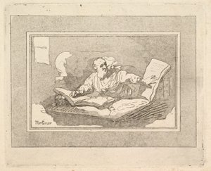 哲学者のひげを生やした老人コピー本、1783-87。 作： Thomas Rowlandson