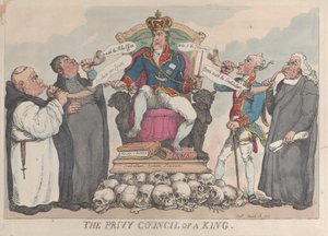 王の枢密院、1815 年 3 月 28 日、1815 年 3 月 28 日。 作： Thomas Rowlandson