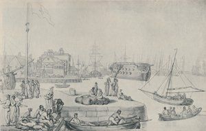 ザキー、ブラックウォールドック、1810年、1920年 作： Thomas Rowlandson