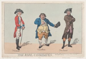 ライバル候補、1784 年 4 月 8 日、1784 年 4 月 8 日。 作： Thomas Rowlandson