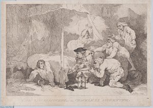 グレースレス・アプレンティスの悲しい発見、1785 年 11 月 30 日、1785 年 11 月 30 日。 作： Thomas Rowlandson