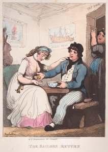 セーラーの帰還、1799 年 10 月 10 日、1799 年 10 月 10 日。 作： Thomas Rowlandson