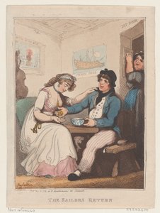 セーラーの帰還、1799 年 10 月 10 日、1799 年 10 月 10 日。 作： Thomas Rowlandson