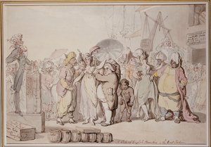 東インド諸島でのイギリス美人の販売、1810年頃 作： Thomas Rowlandson