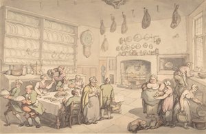 スクワイアズ キッチン、18 世紀後半から 19 世紀初頭。 作： Thomas Rowlandson