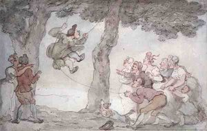 The Swing（紙にインク、水彩、鉛筆） 作： Thomas Rowlandson