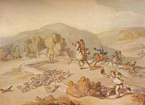 ビレッジハント、c1800、1922 作： Thomas Rowlandson