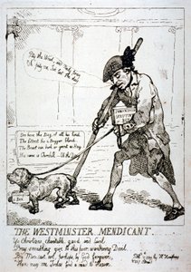 「ウェストミンスターの托鉢僧」、1784 年 作： Thomas Rowlandson