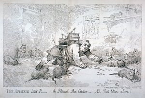 「背教者のジャック R - 政治的なネズミ捕り - NB. 生きたネズミ！」、1784年。