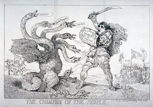 「人々のチャンピオン」、1784年。 作： Thomas Rowlandson