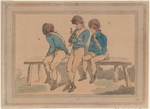 3人のボランティア、1798年、1798年。 作： Thomas Rowlandson