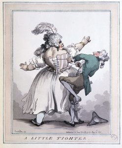 Tighten More - F. LibronとH. Clouzotによる「The corset in art and morals from the 13th to the 20th century」に掲載されているRowlandsonのプリント。 作： Thomas Rowlandson