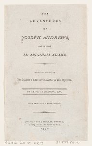 タイトル ページ: ジョセフ アンドリュースと彼の友人アブラハム アダムス氏の冒険, 1792., 1792.
