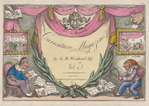 タイトル ページ、G. M. ウッドワードによる風刺雑誌、Vol. 4、1809年、1809年。 作： Thomas Rowlandson