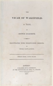 タイトル ページ、『ウェイクフィールドの牧師』より、1817 年、1817 年。 作： Thomas Rowlandson
