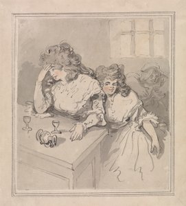 ティップリングする二人の女の子 作： Thomas Rowlandson