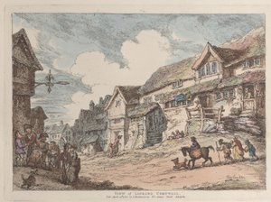 View of Liskard, Cornwall, from Views in Cornwall, April 12, 1812. 作： Thomas Rowlandson
