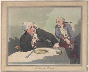 夕食を待っている、1792 年 11 月 5 日、1792 年 11 月 5 日。 作： Thomas Rowlandson