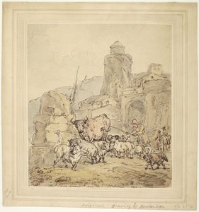 牛への給水 作： Thomas Rowlandson