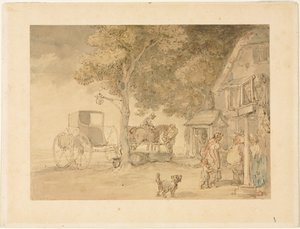馬に水をやる 作： Thomas Rowlandson