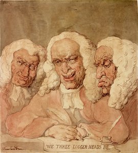 We Three Logger-Heads Be、c.1805（紙にインク、鉛筆、水彩） 作： Thomas Rowlandson