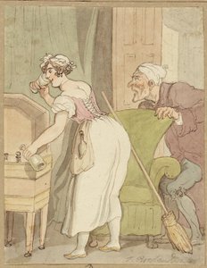 飲み物を盗んだ女性が逮捕される 作： Thomas Rowlandson