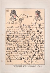 Yorkshire Hieroglyphics、プレート 1、1809 年 3 月 8 日、1809 年 3 月 8 日。 作： Thomas Rowlandson
