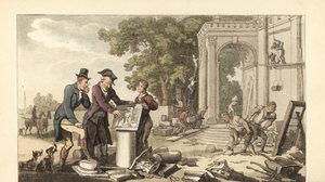 大邸宅を建設中の若い英国紳士 作： Thomas Rowlandson