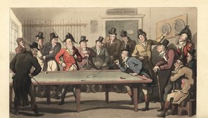 ビリヤードをする若い英国紳士たち 作： Thomas Rowlandson