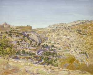 エルサレムの眺め、1854年（紙に水彩）