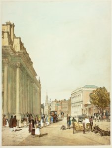Board of Trade、Whitehall、Downing Street から、プレート 8 から Original Views of London as It Is から 作： Thomas Shotter Boys