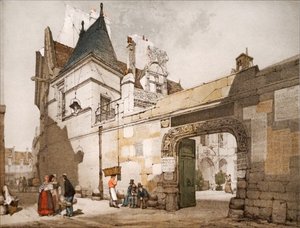 ホテル・クリュニー、中庭の外観 作： Thomas Shotter Boys