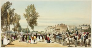 Hyde Park Near Grosvenor Gate、プレート 16 from Original Views of London as It Is