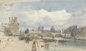 Le Pont Royal、Paris、c.1828（w - c on paper） 作： Thomas Shotter Boys